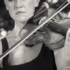 Focused close up of violin