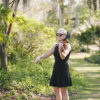 Maura playing violin in Airlie Gardens in Wilmington